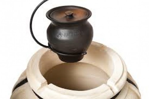 Чугунок 2 л. керамический с крышкой для пост-томления в остывающем тандыре с эффектом «Русской печи»